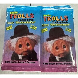1992 Norfin Trolls Series 1 Trading Cards Factory Sealed Unopened ~ 33 Packs